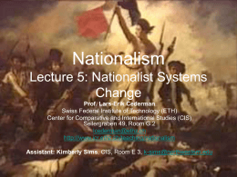 Gov 1750 Nationalism in International Relations