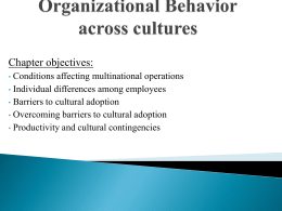 Chapter 16 Organizational Behavior across cultures