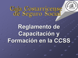 Reglamento de Capacitación y Formación en la CCSS
