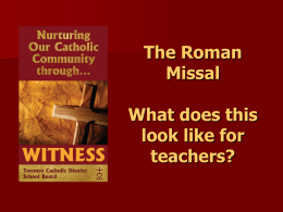 The New Roman Missal--resource for teachers