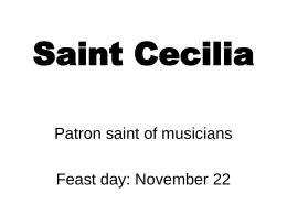 Saint Cecilia - Father Judge