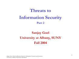 Malicious Threats - University at Albany, SUNY