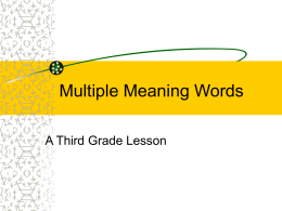 Multiple Meaning Words