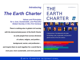 The Earth Charter: A Holistic Vision for a Just,