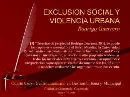 EXCLUSION SOCIAL Y VIOLENCIA URBANA