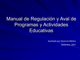 Manual de Regulación y Aval de Programas y
