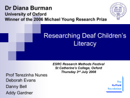 Researching Deaf Children’s Literacy