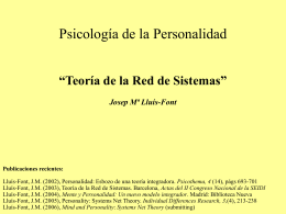 Psicología de la Personalidad Teoría de la Red de