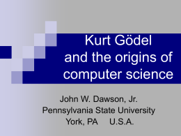 Kurt Gödel and the origins of computer science