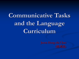 Communicative Tasks and the Language Curriculum