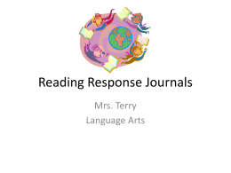 Reading Response Journals - Mrs. Terry