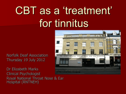CBT as a ‘treatment for tinnitus’