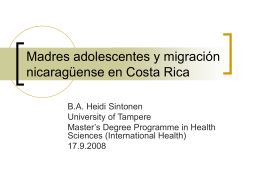 Migración y embarazo adeolescente en Costa Rica