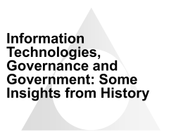Information Technology and Governance in History
