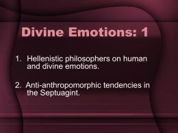 Divine Emotions: 1 - University of St. Thomas