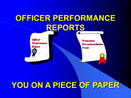 Officer Performance Reports (OPR)