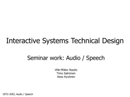 Interactive Systems Technical Design