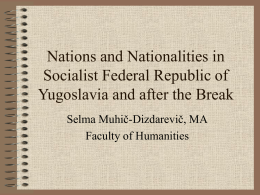 Nations and Nationalities in Socialist Federal