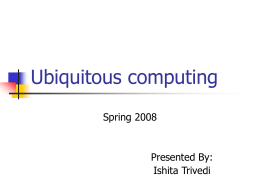 Ubiquitous computing - Department of Computer