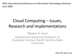 Cloud Computing – Issues, Research and