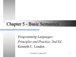 Chapter 5 - Basic Semantics