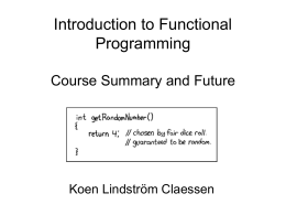 Introduction to Functional Programming Course