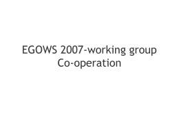 EGOWS 2007-working group Co