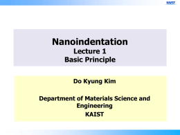 Nano-indentation (I) Introduction