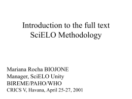 Introducción a la Metodología SciELO para texto