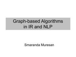 Graph-based Algorithms IR and NLP