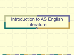 Introduction to AS English Literature