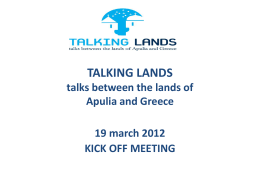 TALKING LANDS talks between the lands the Apulia