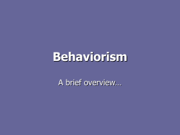 Behaviorism - Western Oregon University