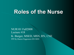 Roles of the Nurse - Suffolk County Community