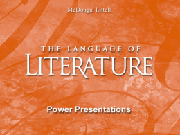 a Response to Literature PowerPoint -