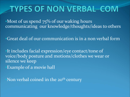 TYPES OF NON VERBAL COM