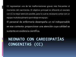Neonato con cardiopatías congenitas (CC)