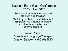 National Early Years Conference 5th October 2010