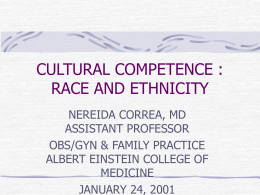 RACE AND ETHNICITY - Albert Einstein College of