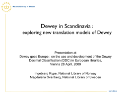 DDC in Scandinavia : exploring new translation