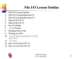 CS1313 File I/O Lesson