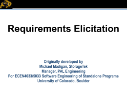 Requirements Elicitation - University of Colorado