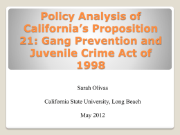 Policy Analysis of California’s Proposition 21: