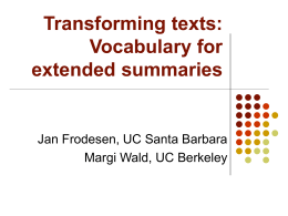 Transforming texts: Vocabulary for extended