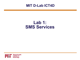 Lab 1: SMS Services - Massachusetts Institute of