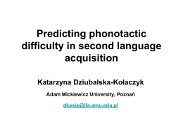 Predicting phonotactic difficulty in second