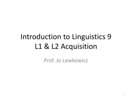 Introduction to Linguistics 7