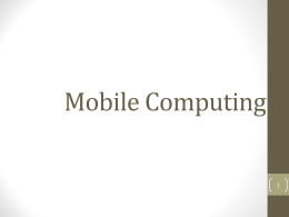 Mobile Computing - University of Tennessee at