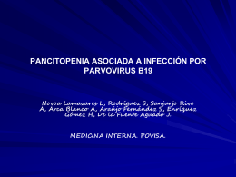 PANCITOPENIA ASOCIADA A INFECCIÓN POR PARVOVIRUS
