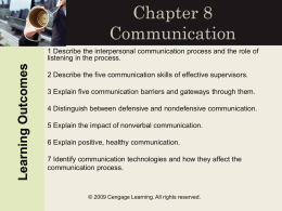 Chapter 8 Communication - Lake Superior State